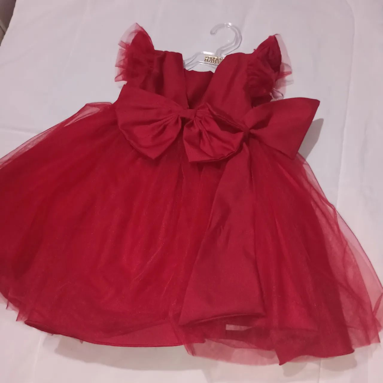 Vestido Vermelho Infantil com Detalhes de Borboletas - Foto 3