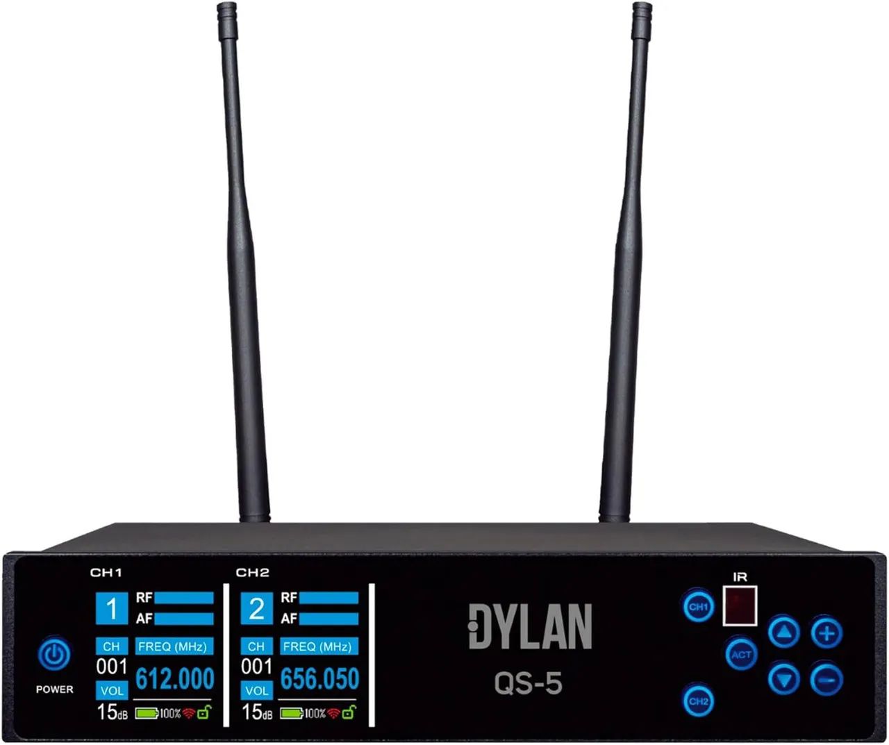 Dylan Microfone Sem Fio Duplo QS-5 (300 Canais / Recarregável Bateria de Lithium) - Foto 3