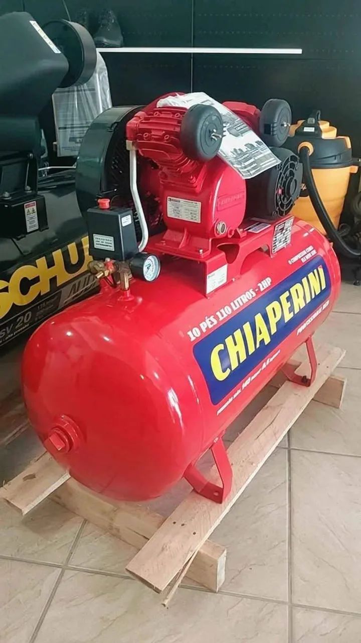 Compressor de ar 110 Litros Profissional 140psi e 10 pés - Chiaperini Red (Loja/Novo) - Foto 3