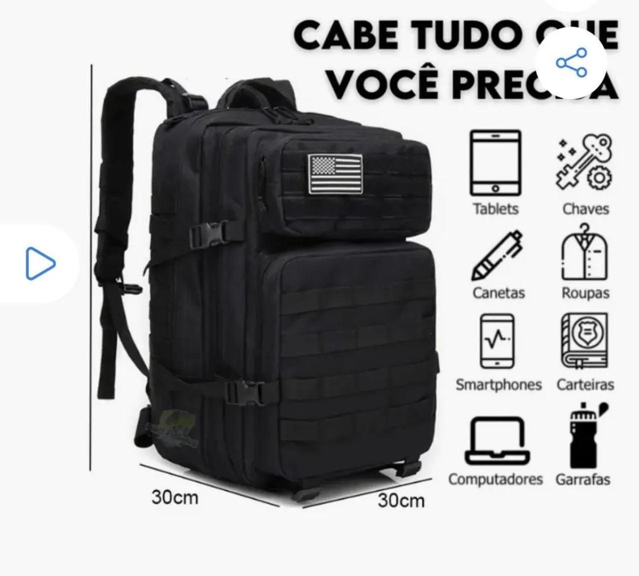 MOCHILA TÁTICA 50 LITROS - 2 UNIDADES  - Foto 3