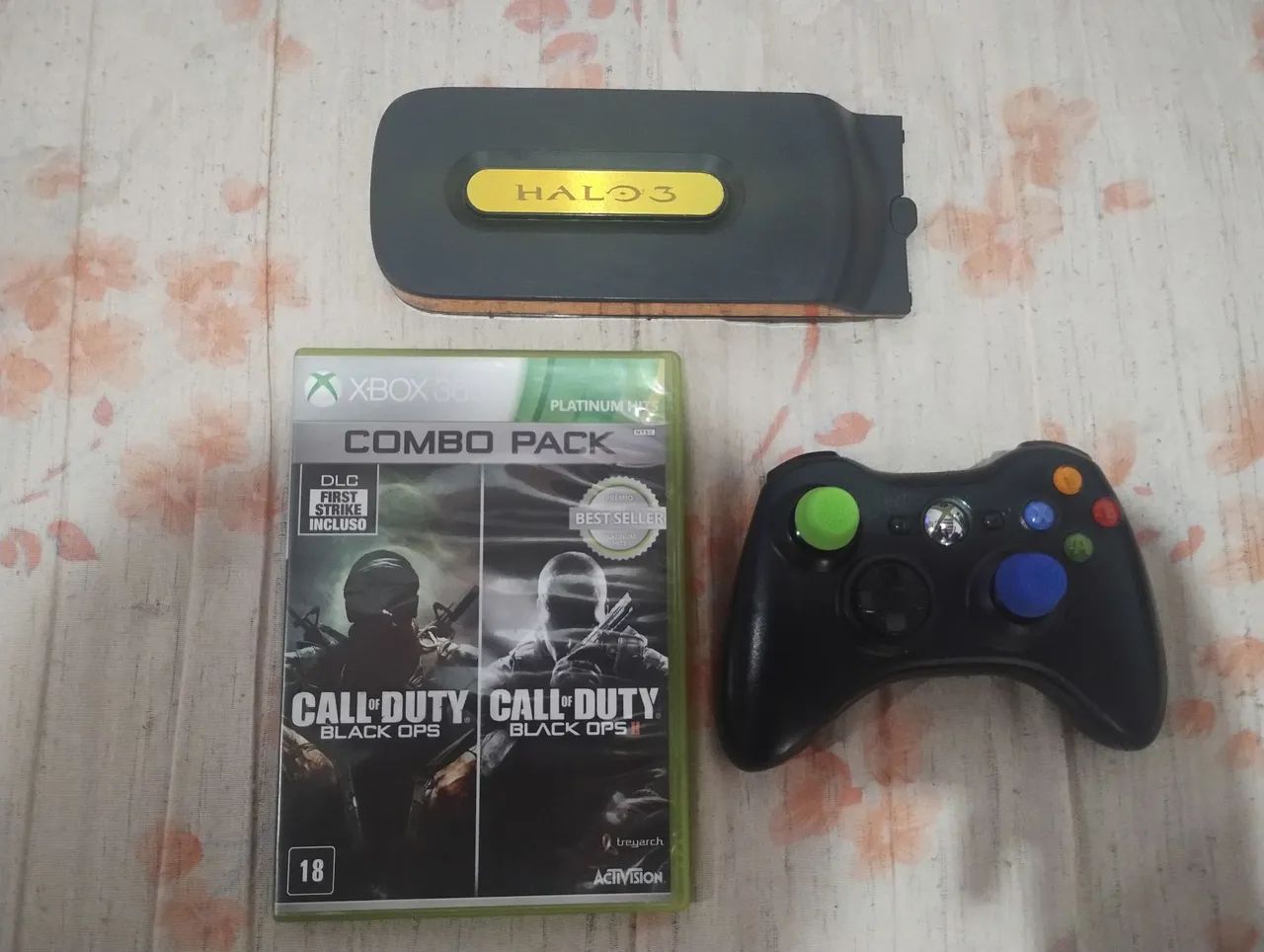 Xbox 360 Controller + Original Halo 3 HD + Call of Duty: Black Ops 1 & 2 Games