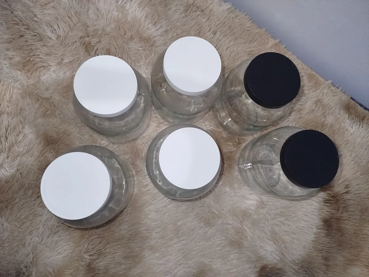 6 potes de vidro por 100$