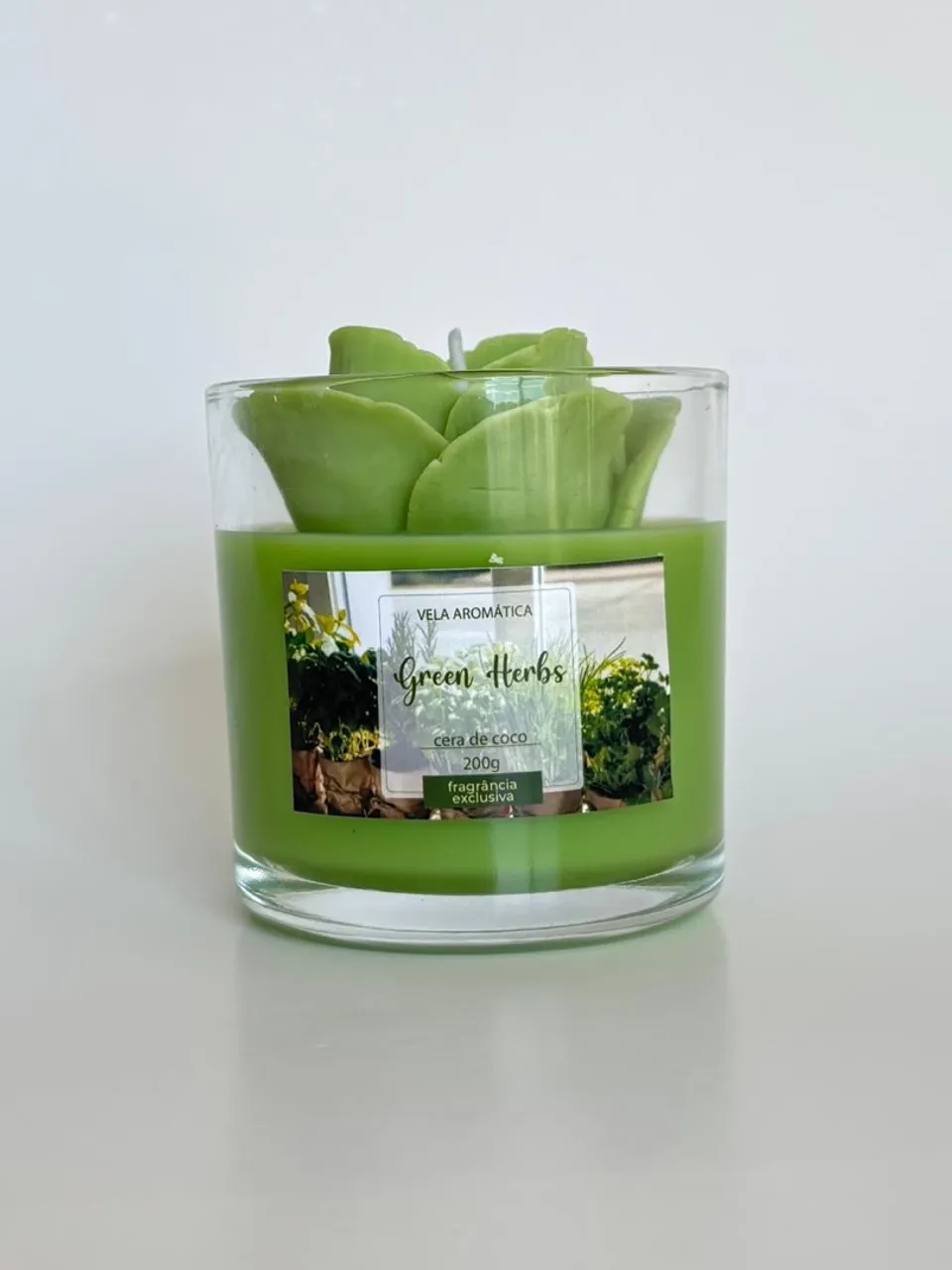 Vela Aromática Green Herbs - Decoração e Bem-Estar