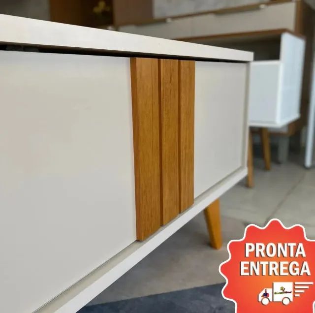 Bancada Permóbili Paraty 100% Mdf - Off White/cinamomo - Entrega Rápida  - Foto 3