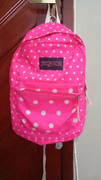 Mochila Jansport Pink com Bolinhas