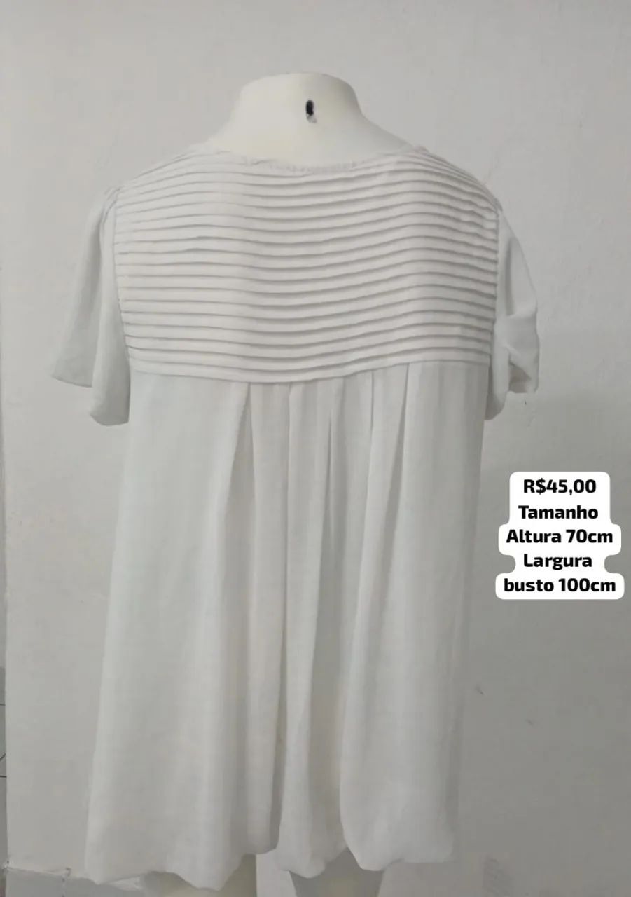 Blusa branca com detalhes drapeados - Foto 2