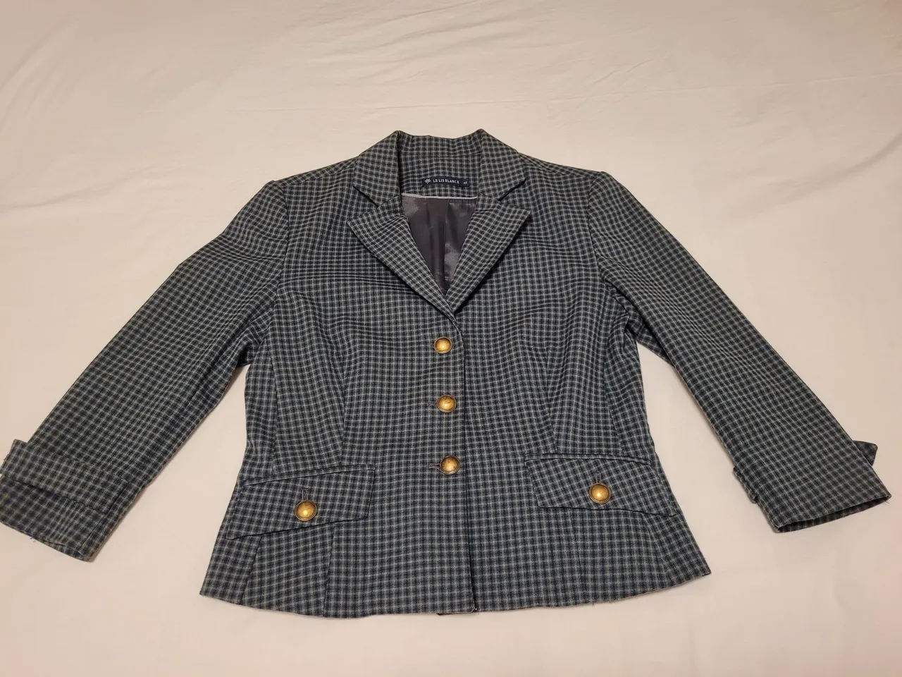 Casaco Blazer Feminino Listrado Azul