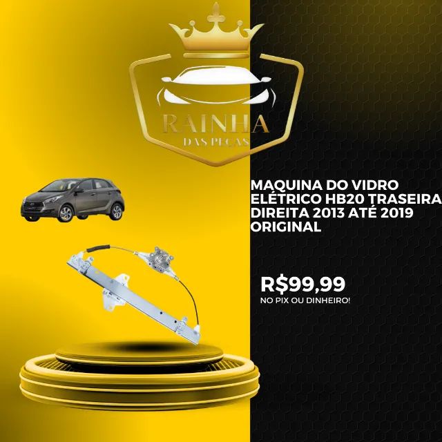 Maquina Do Vidro Elétrico Hb20 Traseira Direita 2013 até 2019 Original