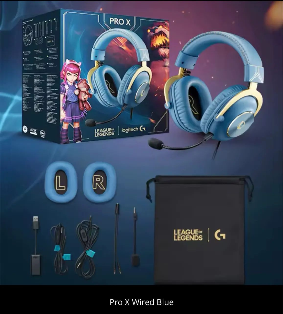Headset Logitech G Pro X - Edição Legue Of Legends NOVO SEM USO NA CAIXA 