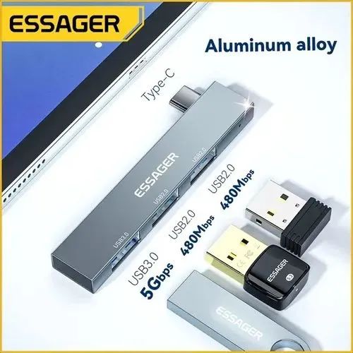 Hub USB 3.0 Essager 3 em 1 - Expanda suas conexões! - Foto 2