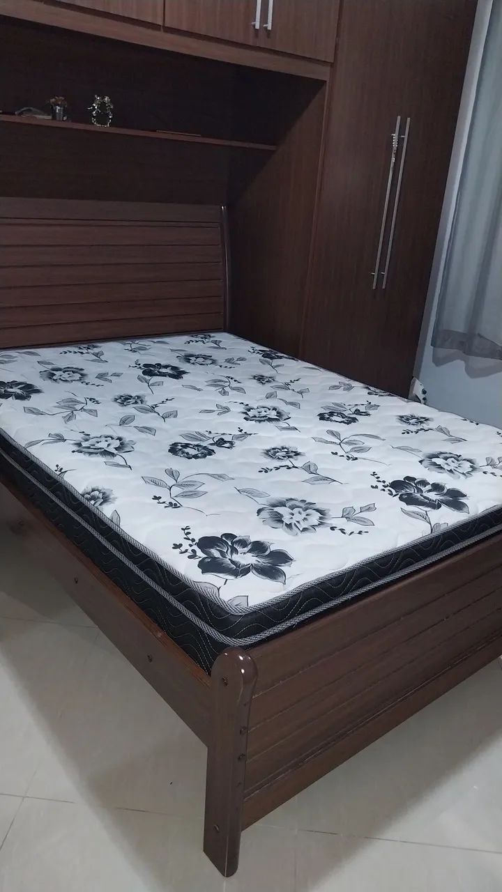 Cama de Casal com Colchão Floral - Foto 3