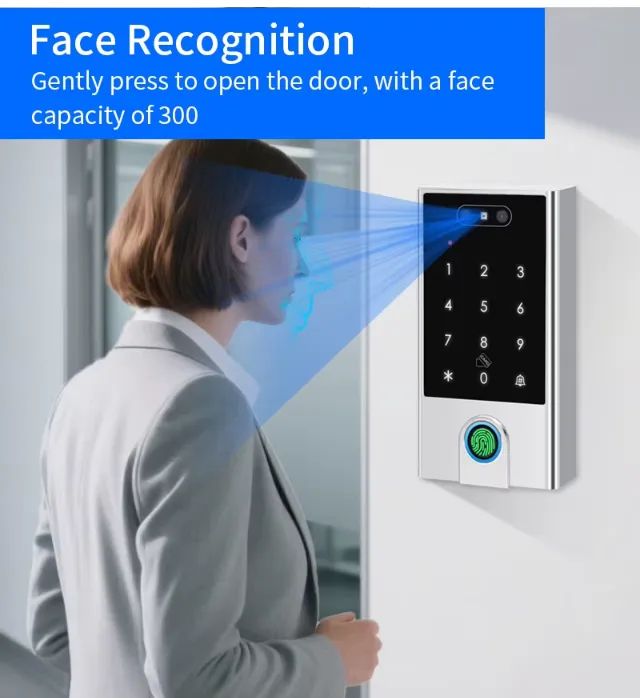 Controle de acesso com biometria facial e digital IP66 Tuya Wifi 125KHz 13.56MHZ RFID - Foto 5