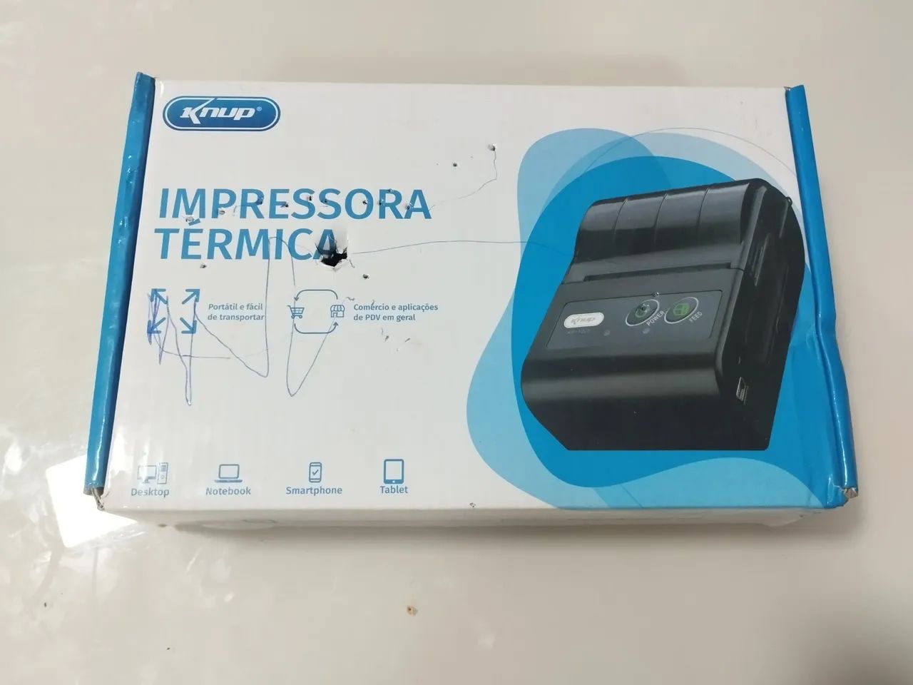 Impressora portátil térmica Knup KP-1025 - Leia a descrição  - Foto 4