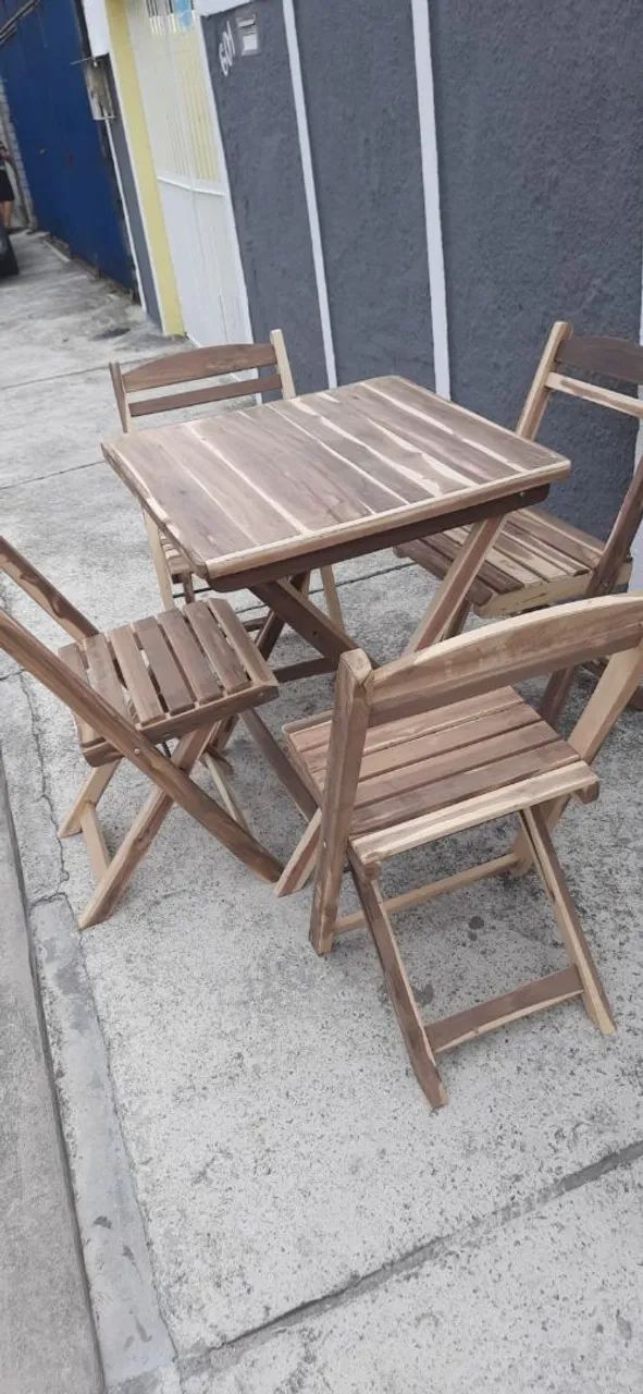 Conjunto de Mesa e Cadeiras Dobráveis - Foto 4