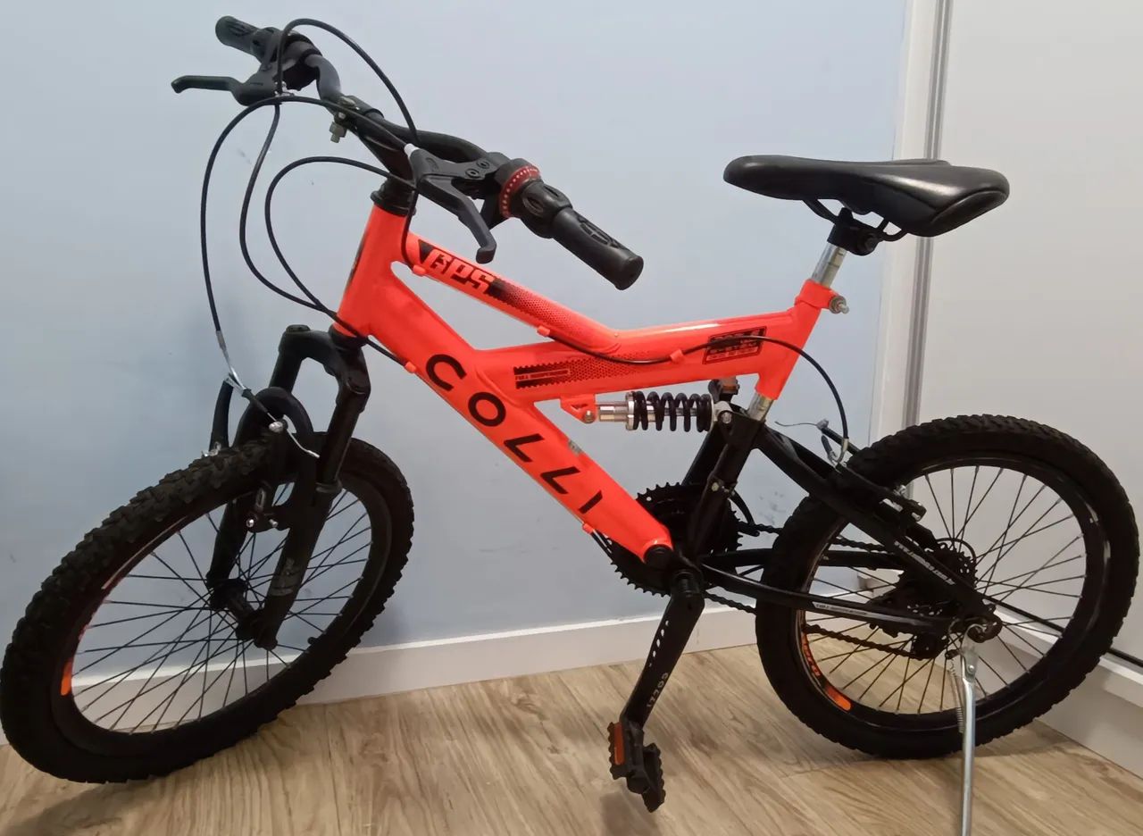 Bicicleta Aro 20 COLLI Full Suspension Laranja Neon 