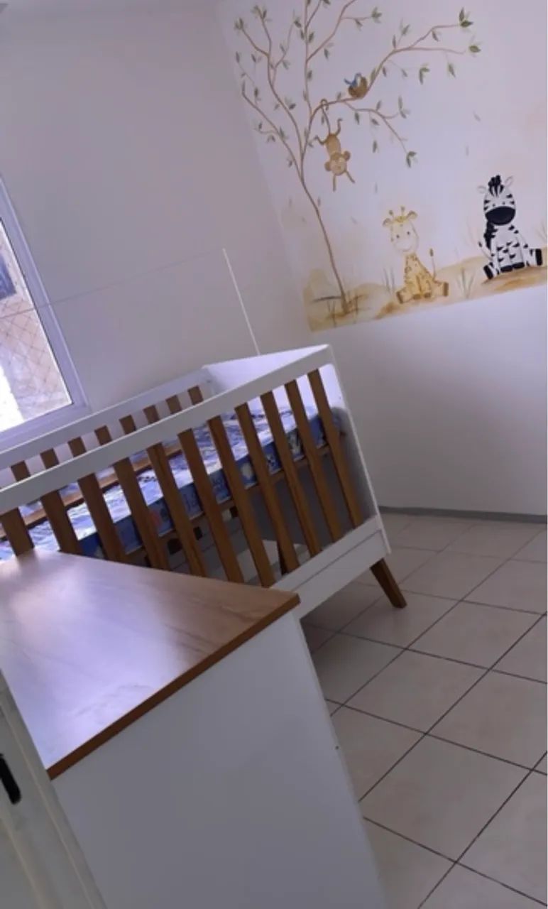 Berço Americano 5 em 1 + Colchão. Apenas 8 messes de uso. Em estado de novo. 