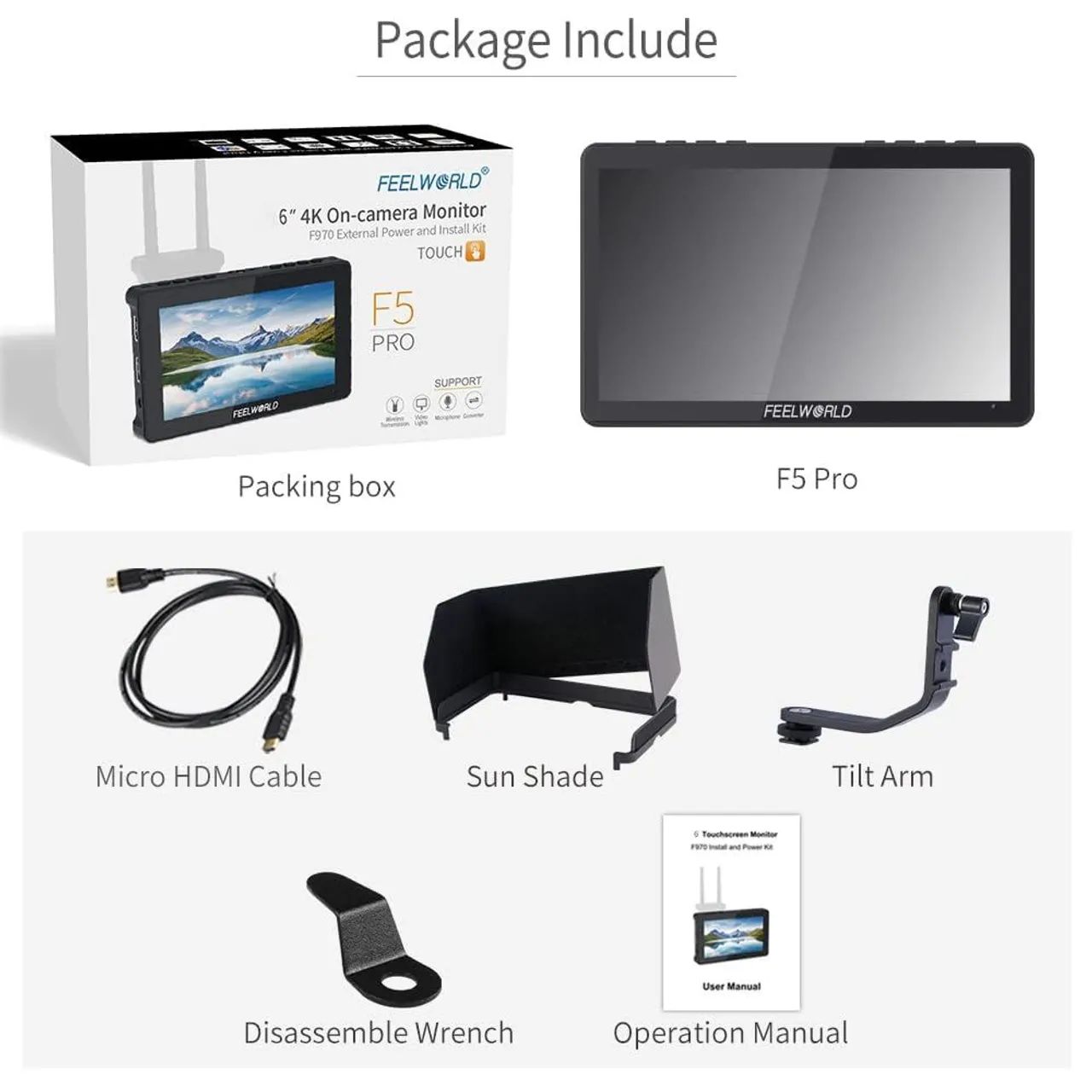 Monitor F5 Pro 6 polegadas 4K para Câmera