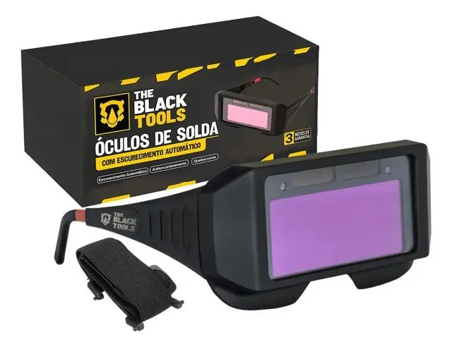 Óculos de Solda Para Soldador com Escurecimento Automático Cor Preto Liso Black Tools
