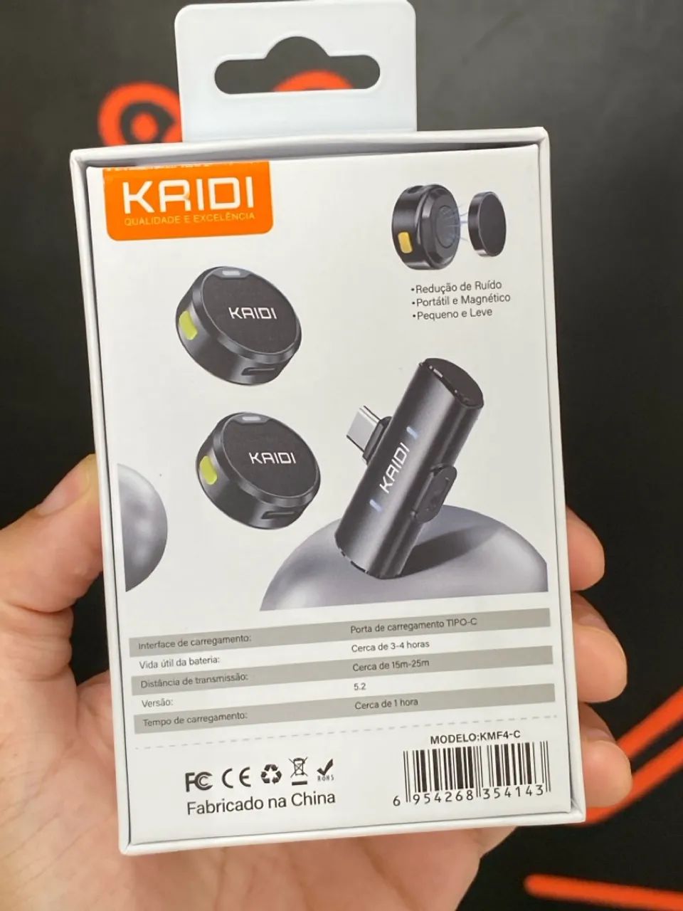 Microfone de Lapela Sem Fio KMF4-C Tipo-C - Foto 2