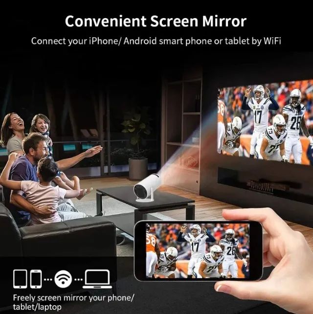 Mini Projetor Hy300 Android 11, WIFI 6, BT5.0, 1280x720P - Entregamos - Foto 4