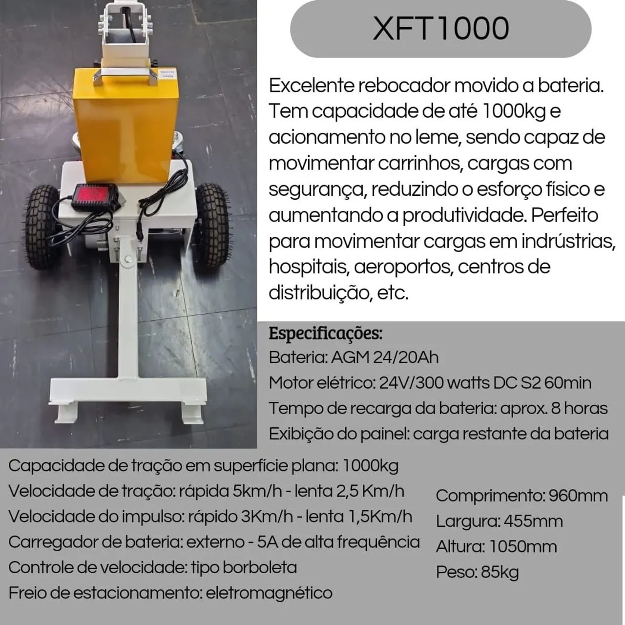 Rebocador Elétrico XFT1000 - 1000kg