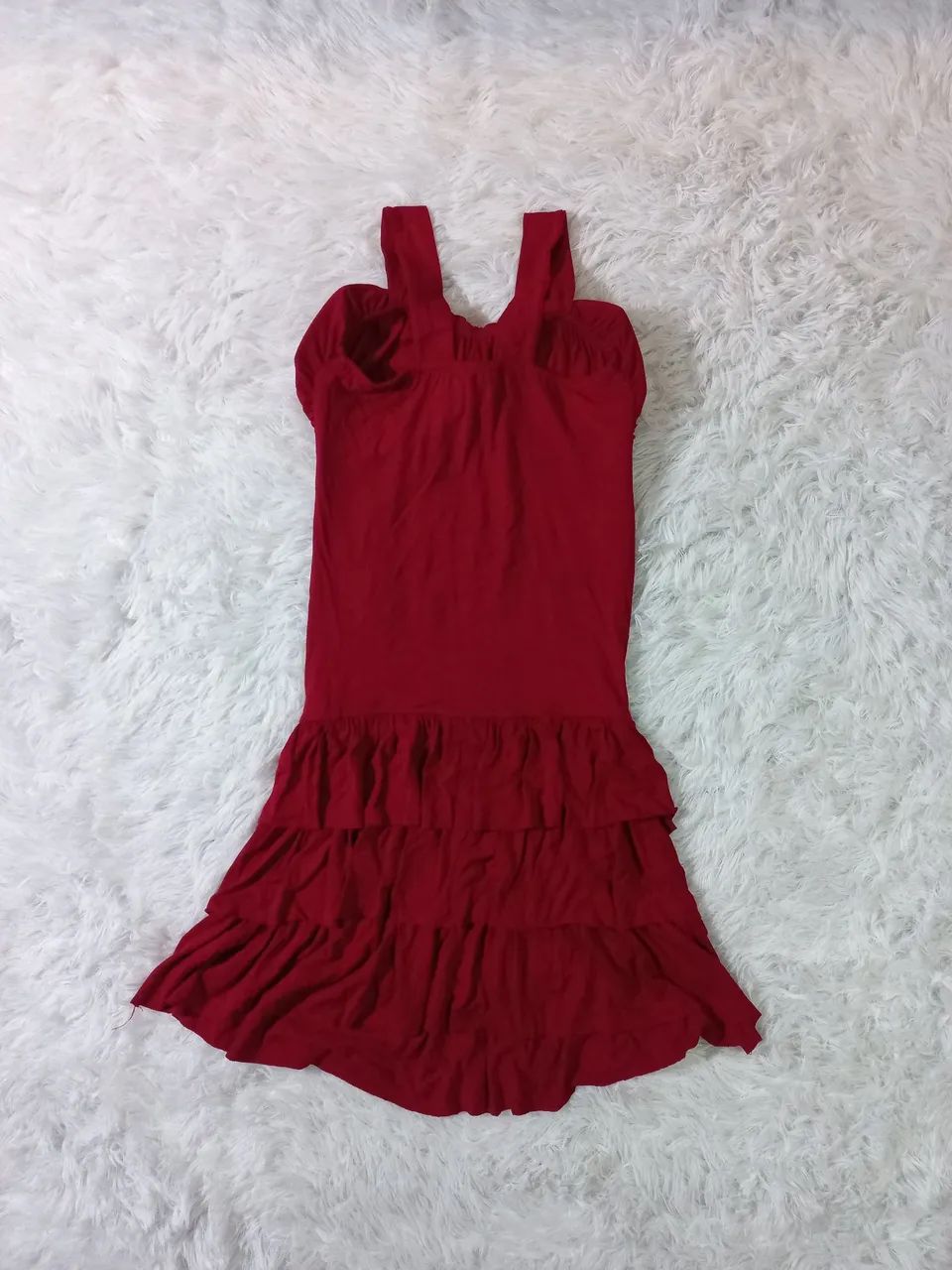 Vestido Vermelho Com Babado - Foto 2