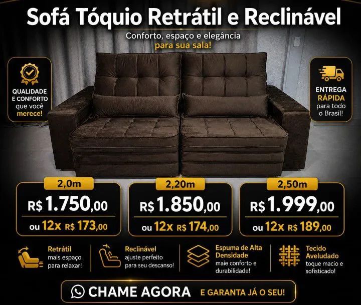 Sofá retrátil e reclinável Modular Lançamento; Pagamento no ato da entrega  - Foto 4
