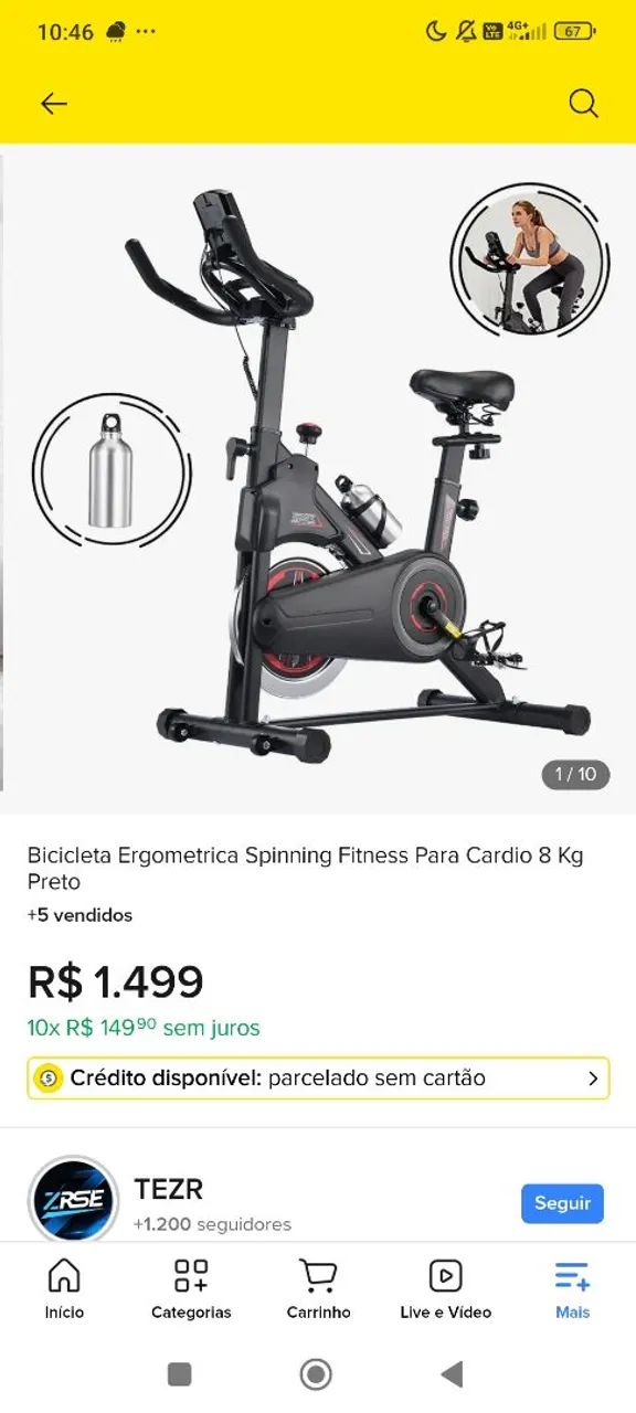 BIKE ERGOMÉTRICA SPINNING 