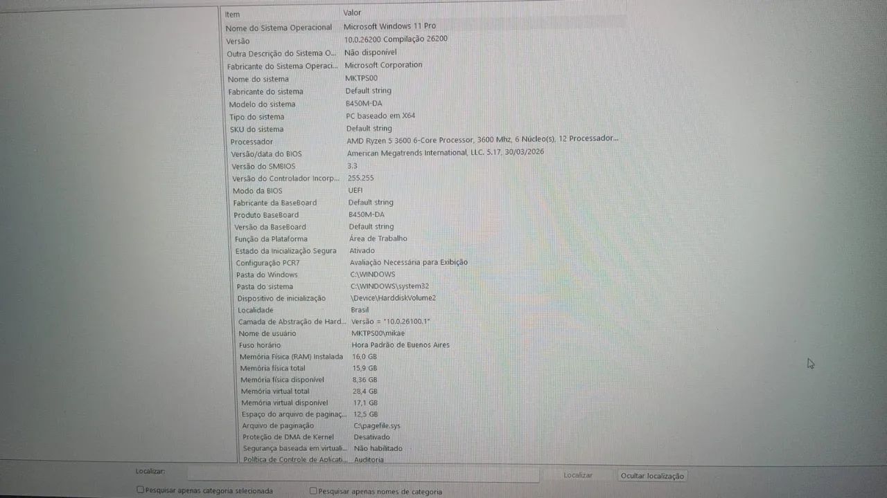 Pc gamer em ótimo estado de conservação (CPU)