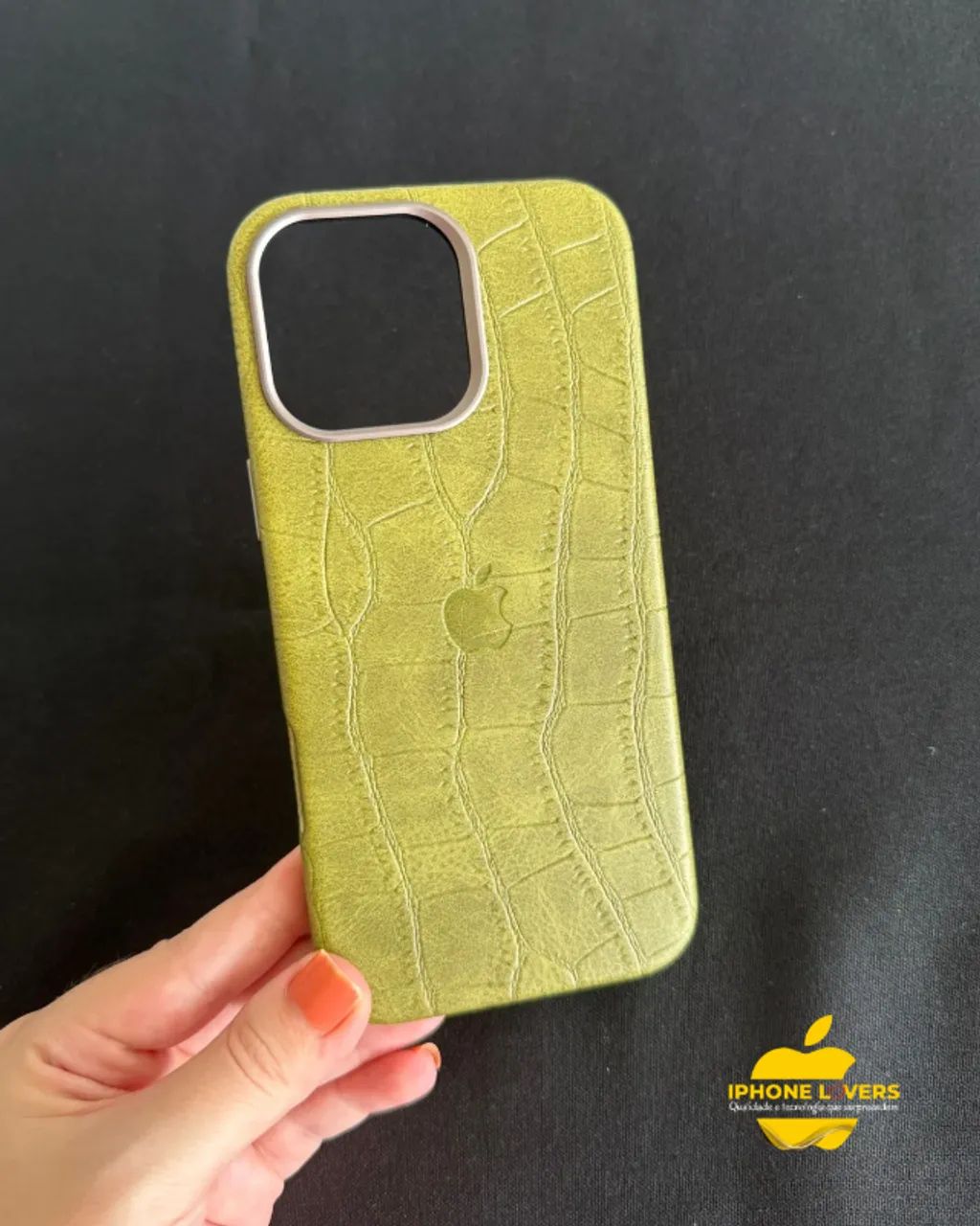 Case de Couro Croco iPhone 16 Pro Max - Foto 4