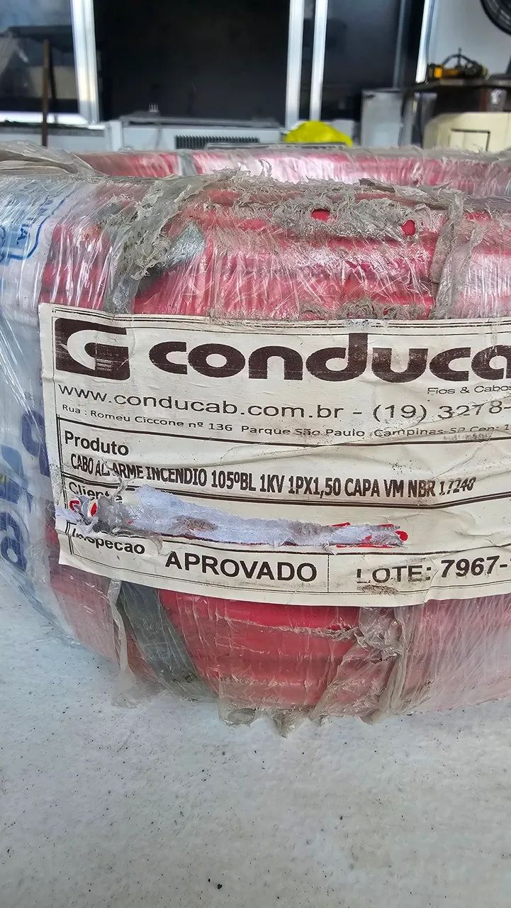 Cabo Alarme Incêndio Blindado 2x1,5mm Conducab 103m Novo - Foto 4