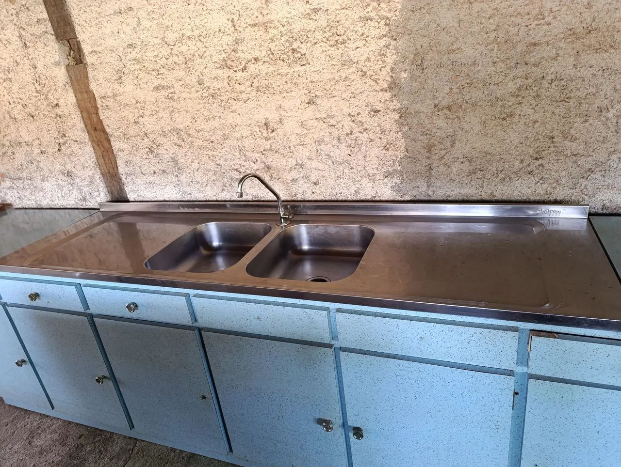 Vendo balcão com pia de inox cuba dupla