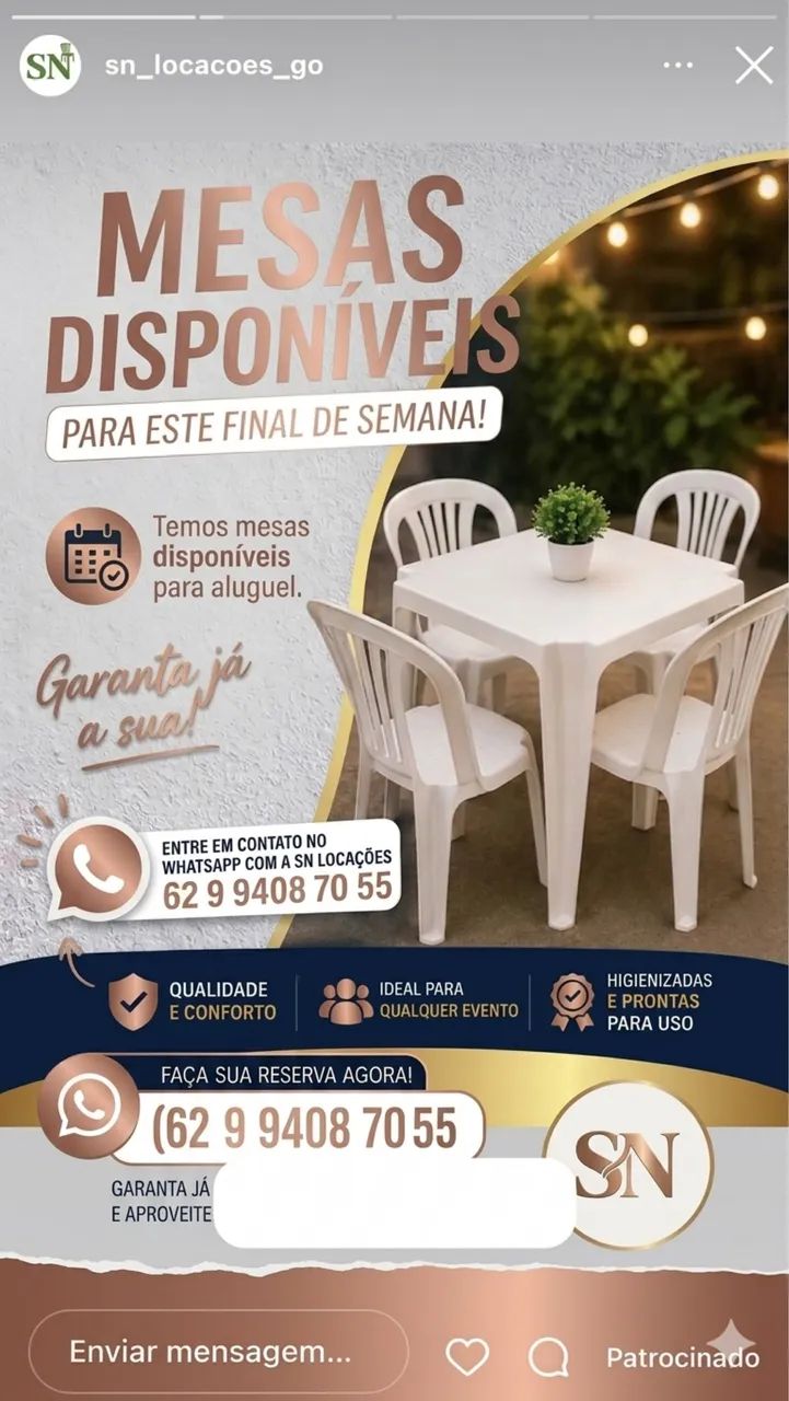 Locação de mesas, cadeiras e forros  - Foto 3