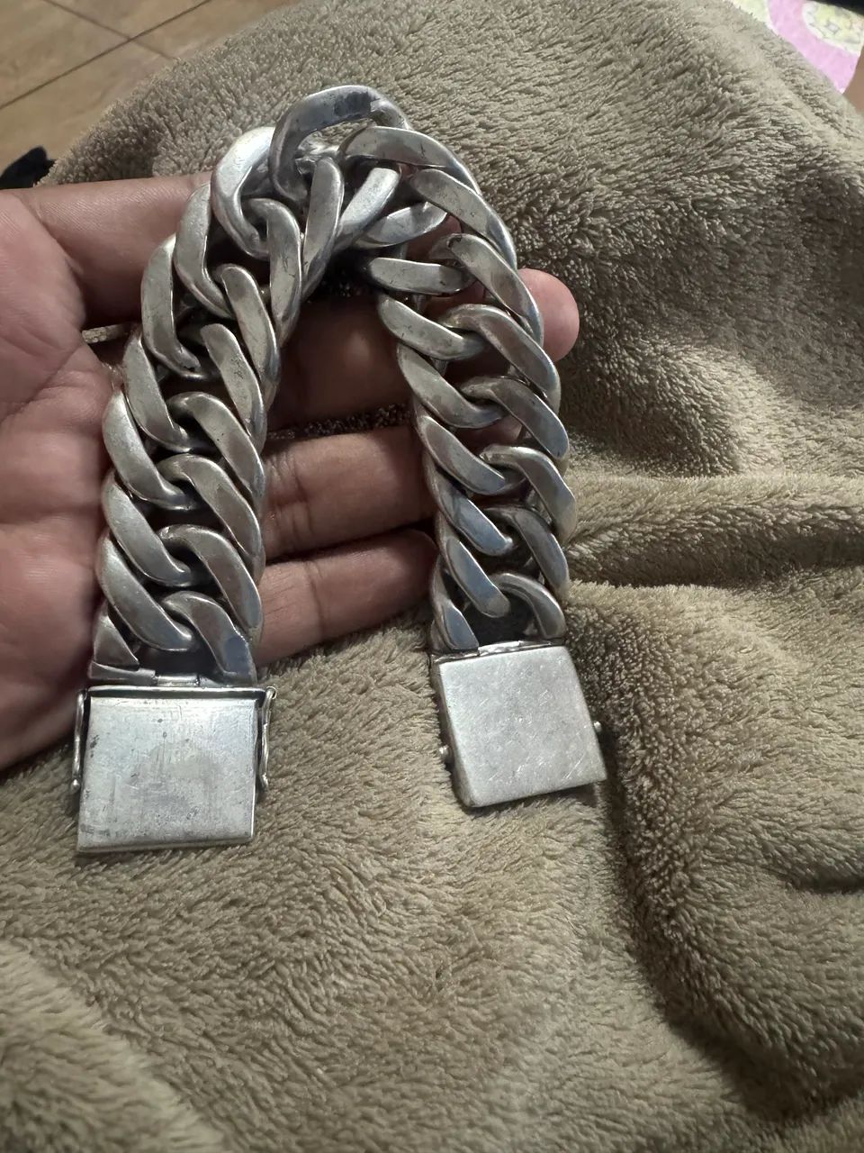 Pulseira grossa de prata  - Foto 4