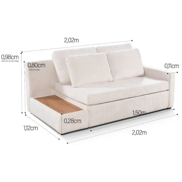 Sofá Cama Allure 2,00 m Linho  Produto Novo! Pronta Entrega! - Foto 2