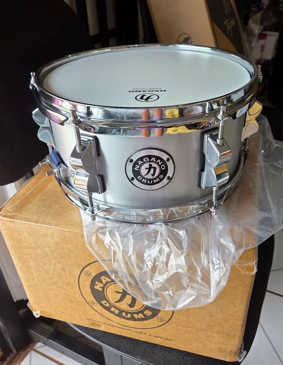 Caixa P/ Bateria Nagano Extreme Beat 10'x5 Alumínio Nova. - Foto 5