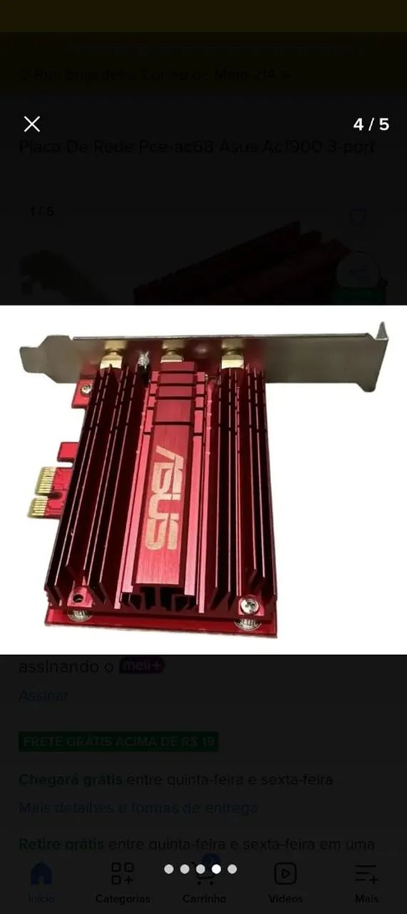 Placa rede PCE AC 68 ASUS perfeito Funcionamento  - Foto 5