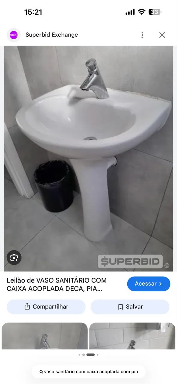 Vaso sanitário com caixa acoplada e pia  - Foto 5