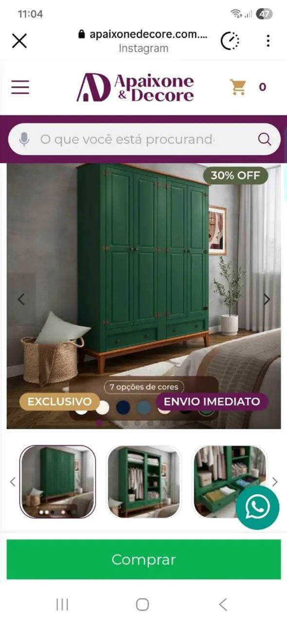 Guarda roupa seminovo 