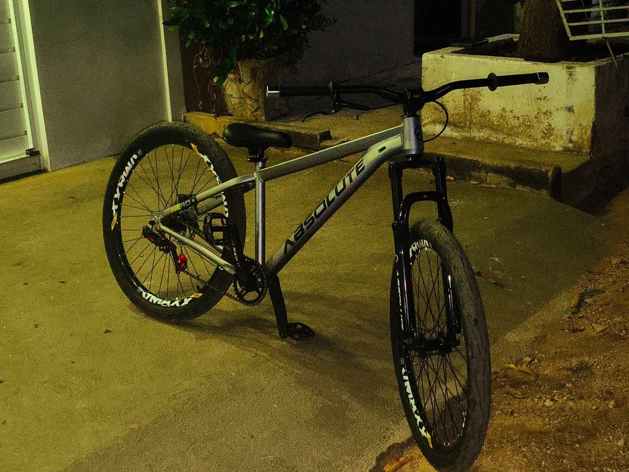 Bicicleta de grau absolute Nero 5 cinza com verde - Foto 3