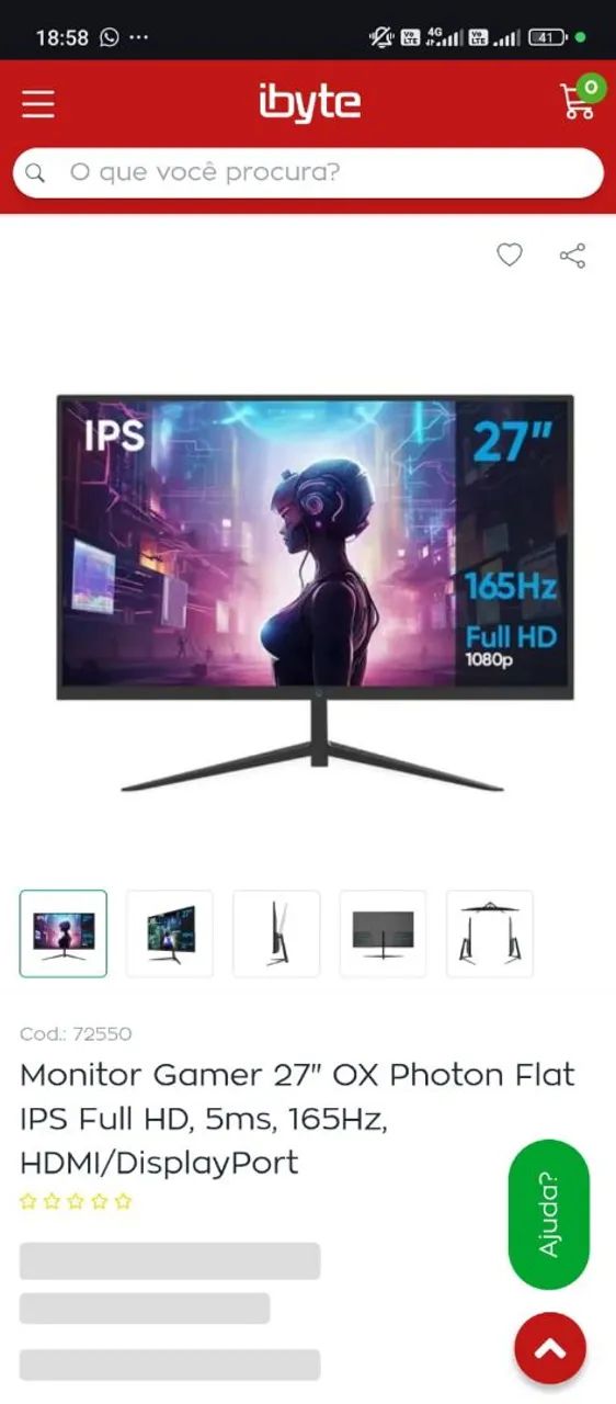 Monitor game GT O.X  27 polegadas  - Foto 4