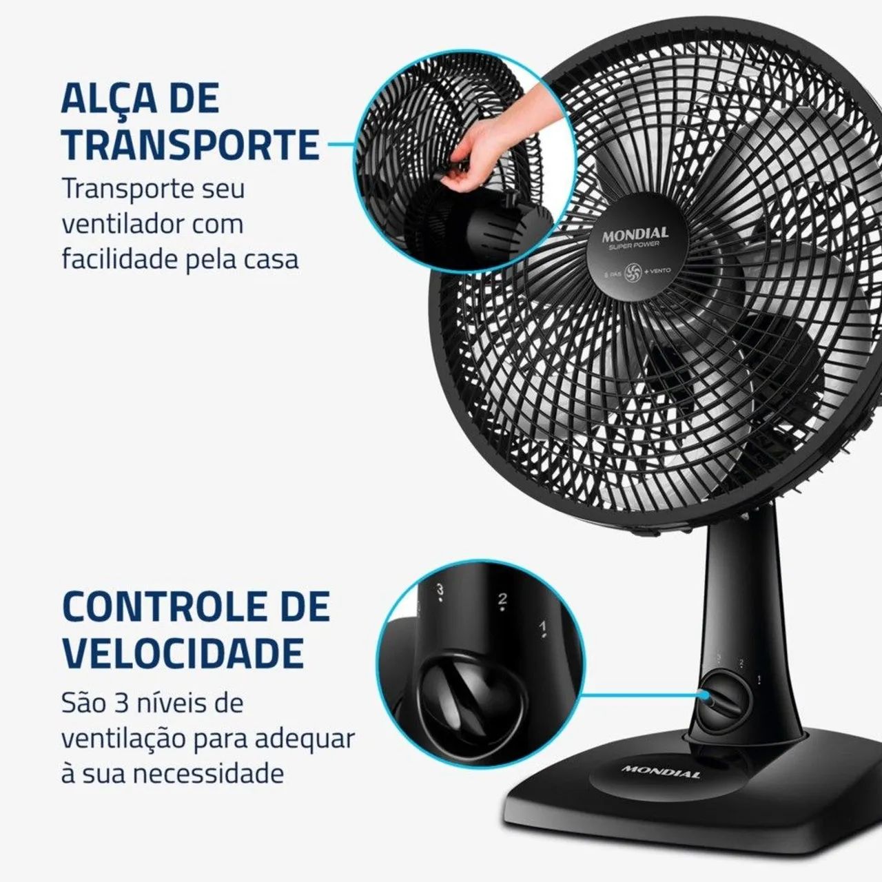 Ventilador de mesa 6 Pás com 3 velocidades.  - Foto 5