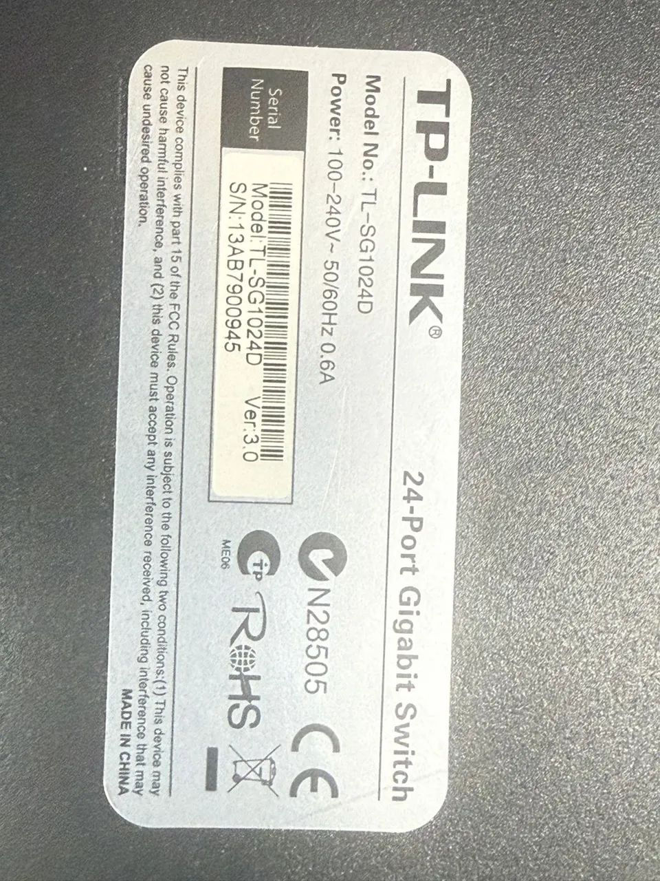 Switch gigabit TP-link 24 portas 