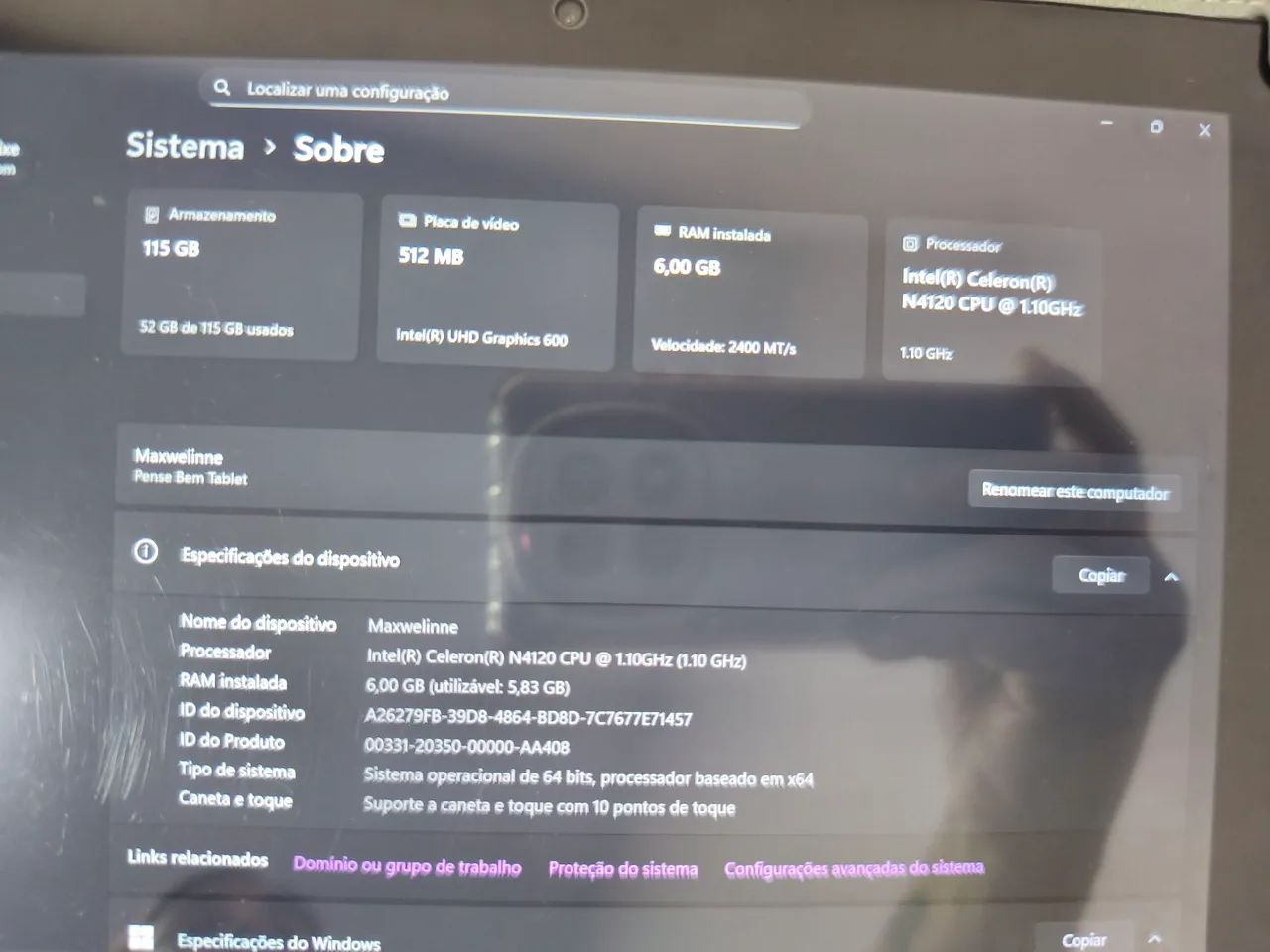 Vendo tablet Tectoy Pense Bem com Windows 11, 6BG RAM e 128 GB memória  - Foto 5