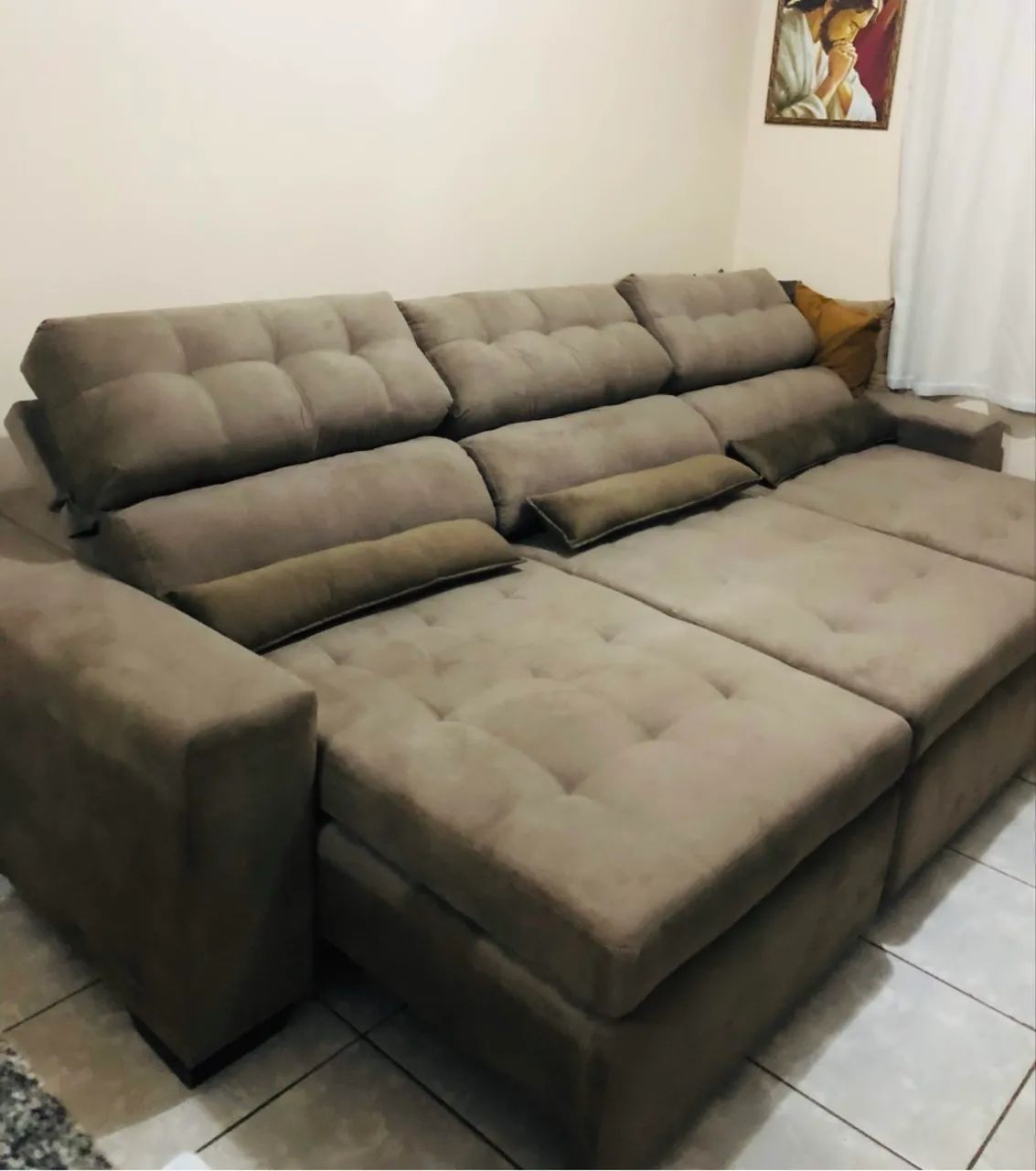 VENDO SOFÁ RETRÁTIL SUPER ACONCHEGANTE, LINDO E CONFORTÁVEL  - Foto 2