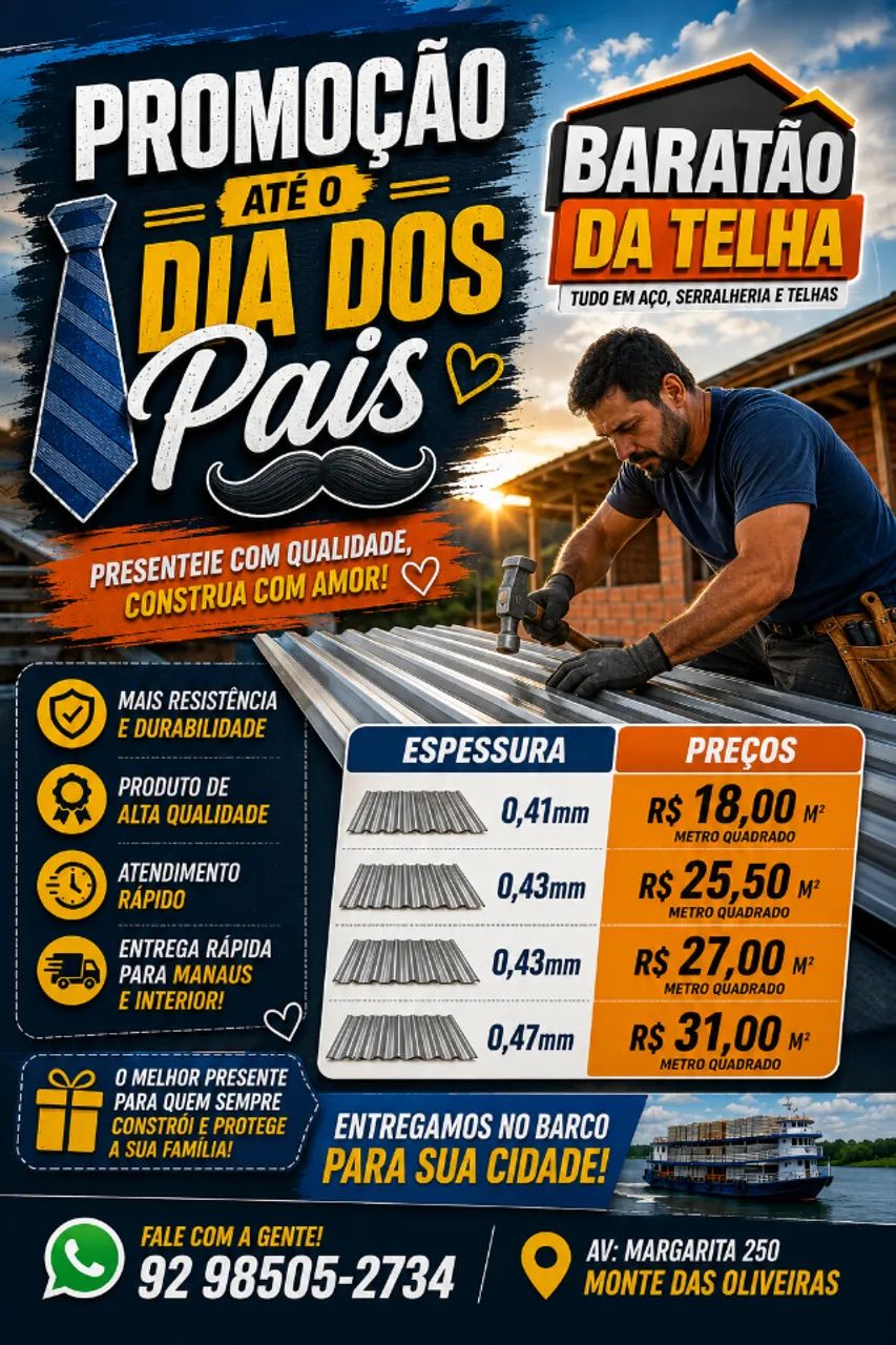 TELHAS GALVALUME COM AS PROMOÇOES AINDA 