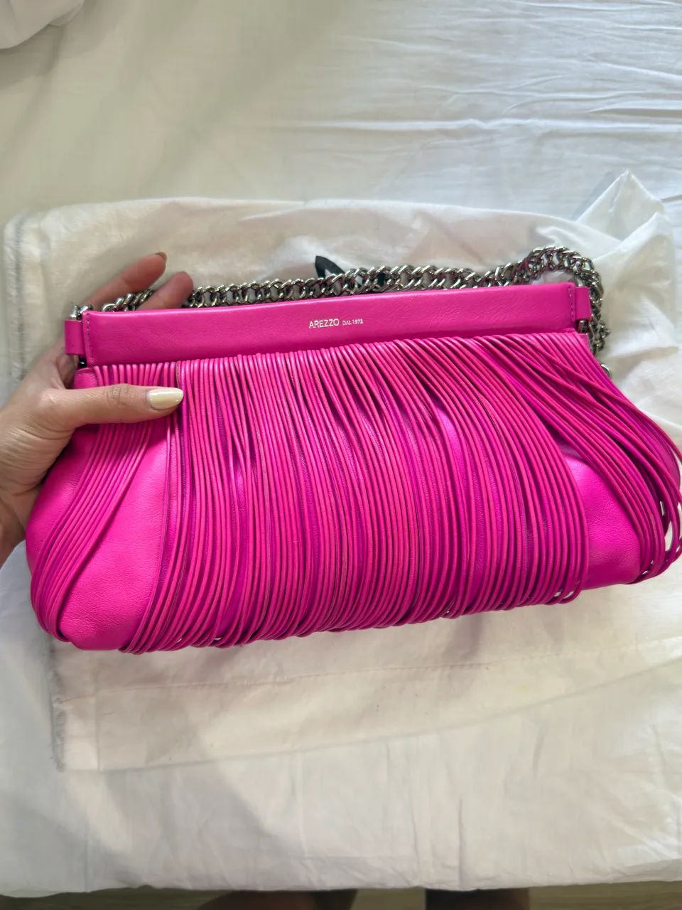 Bolsa Arezzo couro rosa - Foto 2