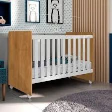 Berço Mini Cama Catatau Nature.Branco J.A Moveis - Entrega Rápida! 