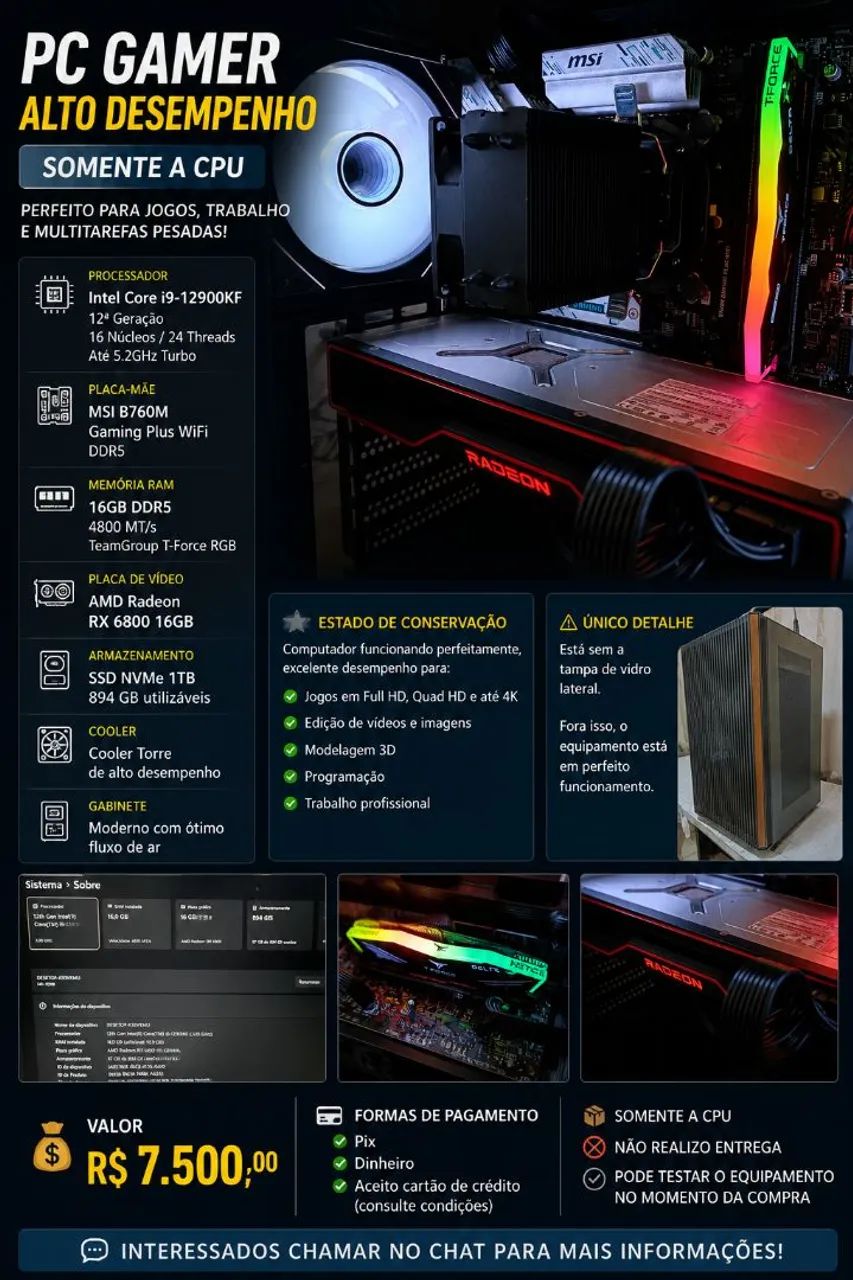 PC Gamer / Workstation de Alto Desempenho
