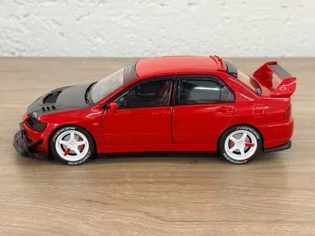 Miniatura Mitsubishi Lancer Evolution IX 1:24 vermelho - som e luz - Foto 2